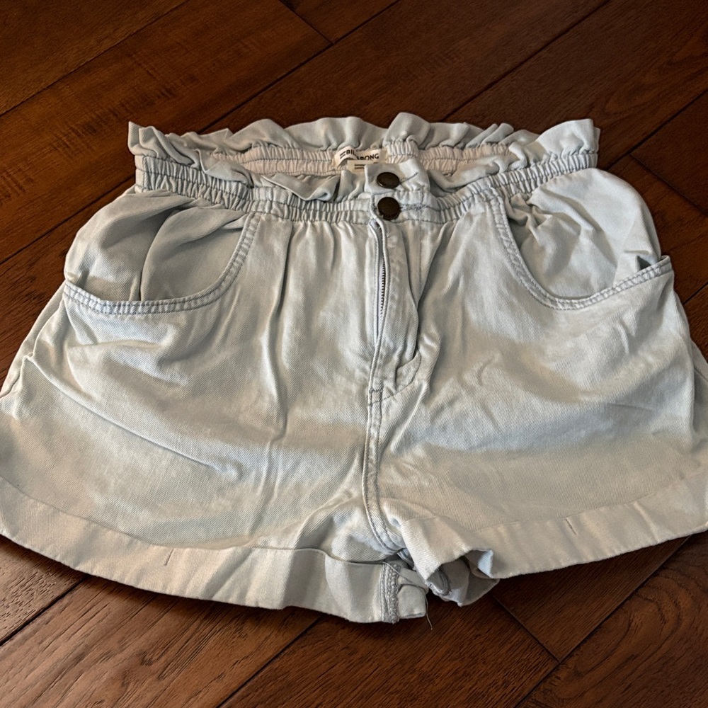 Billabong Light Blue Women's Ruffle Waist Shorts